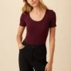 Itana Dream Rib Tee - Plum