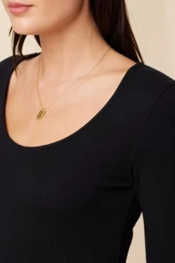 Itana Long Sleeve Dream Rib Tee - Black -AGOLDE Shop 0018 Short Sleeve Itana Black 4 96b2167c 6b2d 497f a137 2c6ae5f3be8b