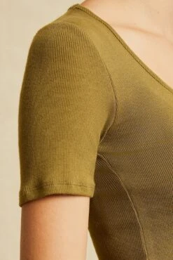 Itana Dream Rib Tee - Matcha -AGOLDE Shop 0018 Short Sleeve Itana Matcha 0362 Web 60c3bfc1 c1d1 4ece b7f8 0f3edcd59862