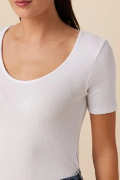 Itana Dream Rib Tee - White -AGOLDE Shop 0018 Itana White 4