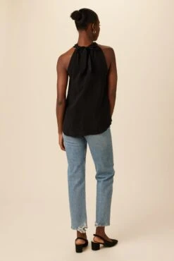 Hayden Cottonseed Cupro Blouse - Black -AGOLDE Shop 0046 Hayden Black 3