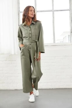 Oceane Femme Fête Jumpsuit - Lichen Green