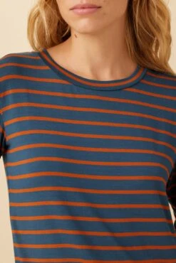 Berkeley Long Sleeve Dream Knit Tee - Azure Umber Stripe -AGOLDE Shop 0108 Long Sleeve Berkeley Basque Stripe 4 883a35b5 3c36 43d6 ab7a e5634c6a4631