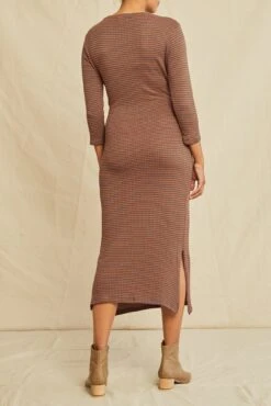 Colombe Scallop Knit Dress - Azure Umber Stripe -AGOLDE Shop 0120 34 Sleeve Colombe Scallop Umber Azure 3117 web 693d5b41 1394 4220 92a6 6c000a48cb7c