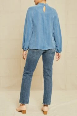 Papillon Cottonseed Cupro Blouse - Azure -AGOLDE Shop 0156 Papillon Azure V2 15910 web 0443973c b711 49fd a984 e9b2cec2463f