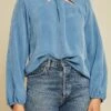 Papillon Cottonseed Cupro Blouse - Azure