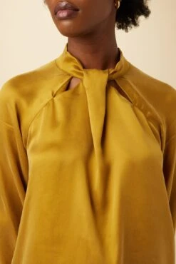 Papillon Cottonseed Cupro Blouse - Gold -AGOLDE Shop 0156 Papillon Gold 4