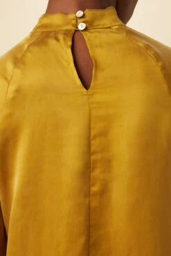 Papillon Cottonseed Cupro Blouse - Gold -AGOLDE Shop 0156 Papillon Gold 5