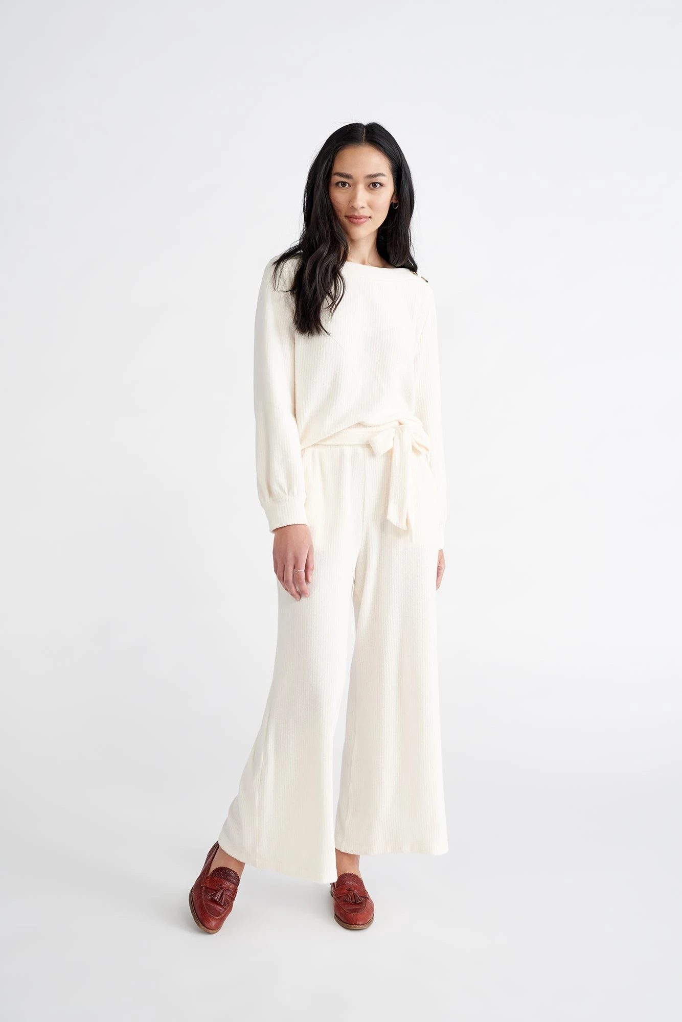 Coco Cloud Rib Pants - Winter White 1 Coco Cloud Rib Pants - Winter White