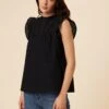 Katia Cotton Eyelet Blouse - Black