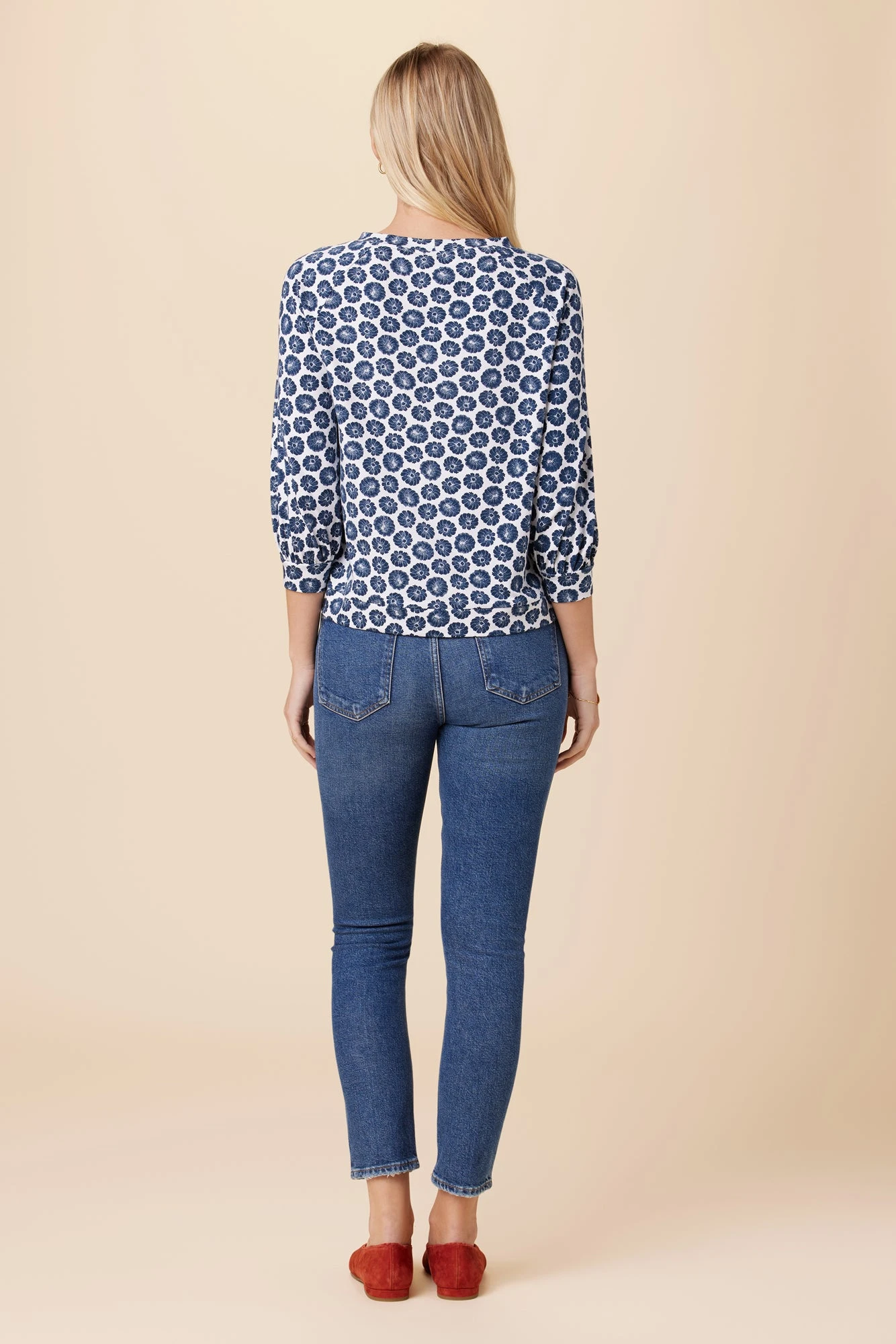 Issa Reverie Knit Tee - Calico Navy 3 Issa Reverie Knit Tee - Calico Navy - Image 3