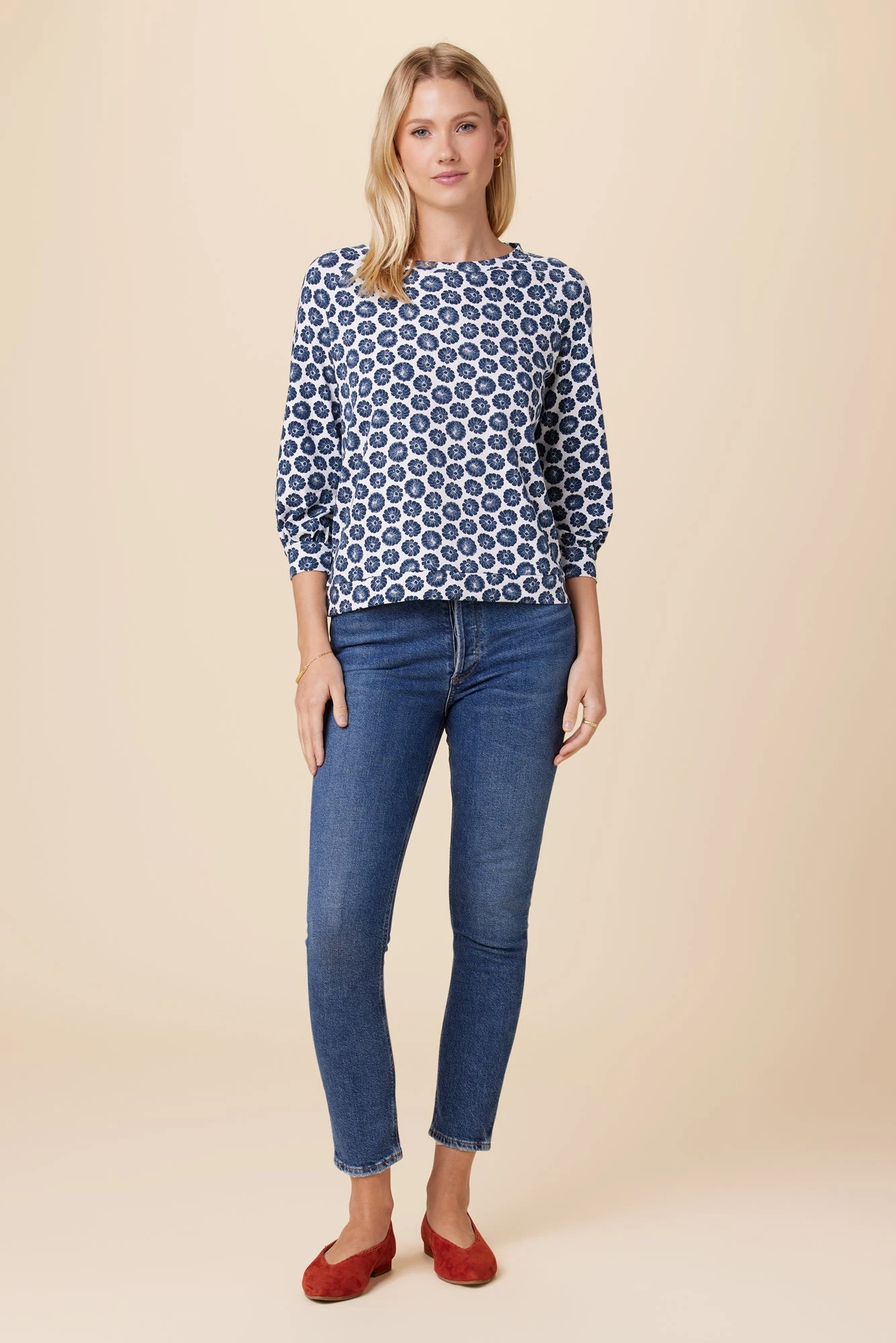 Issa Reverie Knit Tee - Calico Navy 5 Issa Reverie Knit Tee - Calico Navy - Image 5