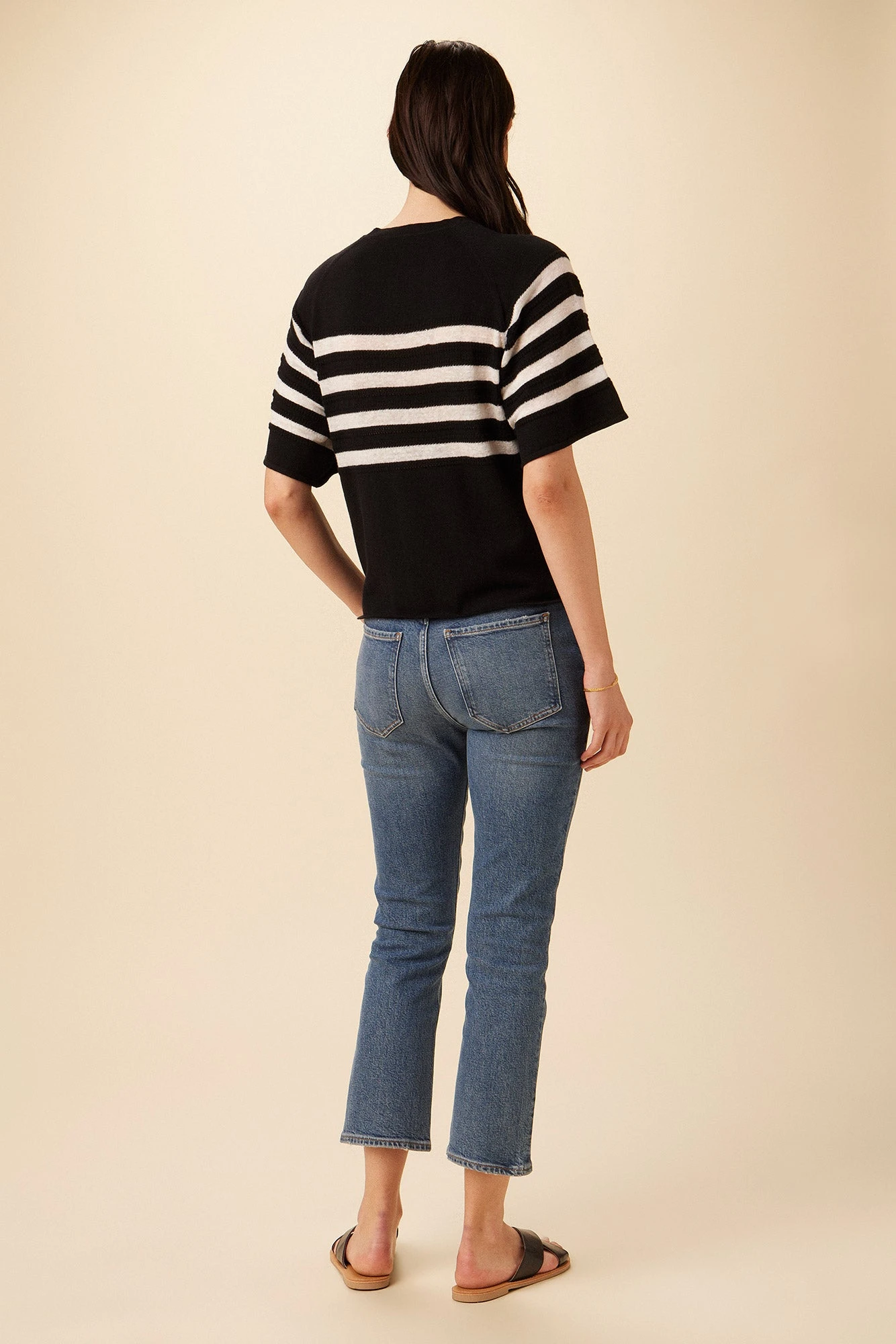 Bonet Organic Cotton Top - Black And Ivory Stripe 3 Bonet Organic Cotton Top - Black And Ivory Stripe - Image 3