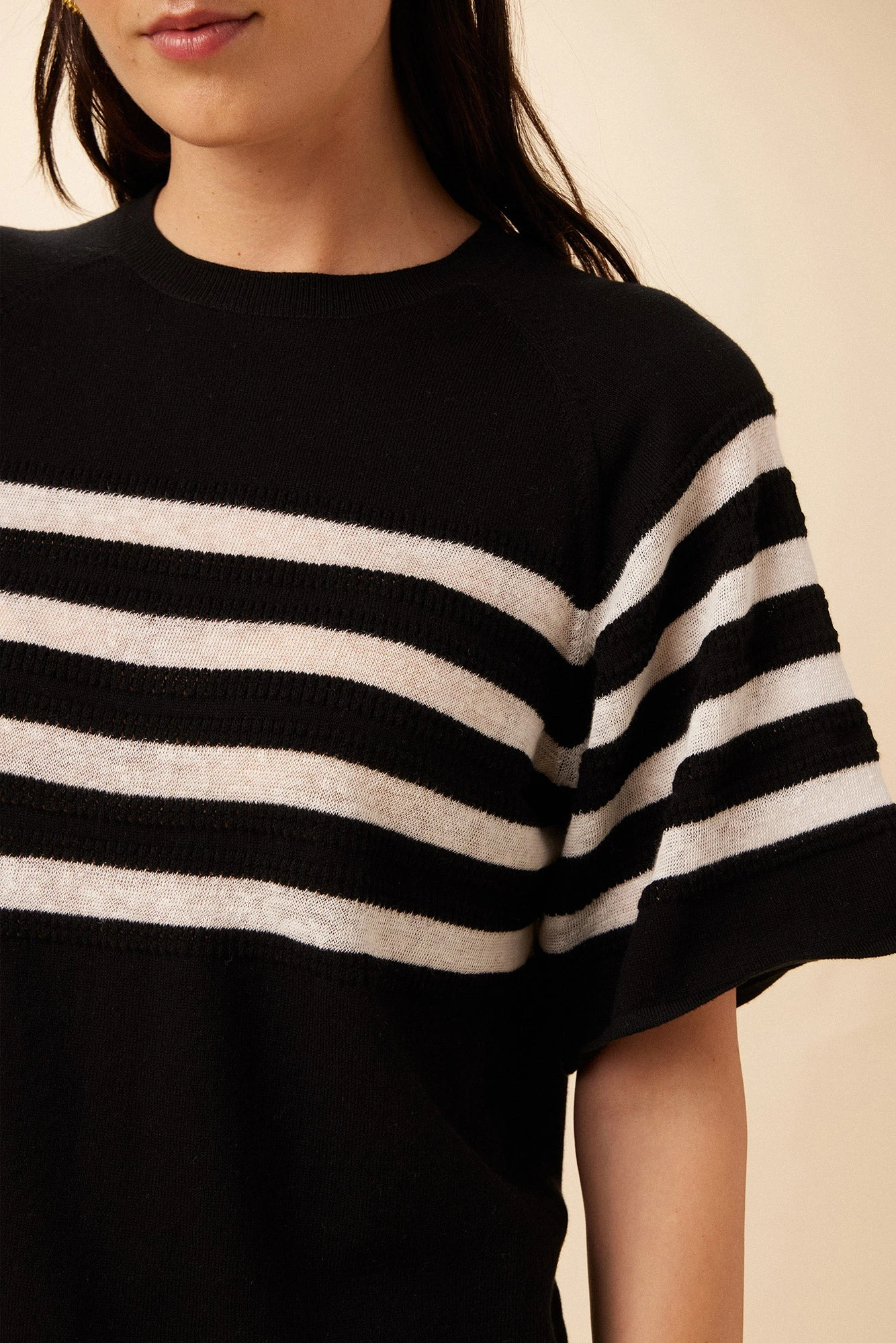 Bonet Organic Cotton Top - Black And Ivory Stripe 4 Bonet Organic Cotton Top - Black And Ivory Stripe - Image 4