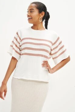 Bonet Top - Rose Ivory Stripe
