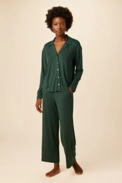 Phillipa Dream Knit Pajama Top - Darkest Spruce -AGOLDE Shop 0235 Philipa Darkest Spruce1 4