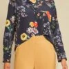Bixby Washable Silk Blouse - Provence Floral