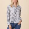 Bixby Washable Silk Blouse - Squared Up White