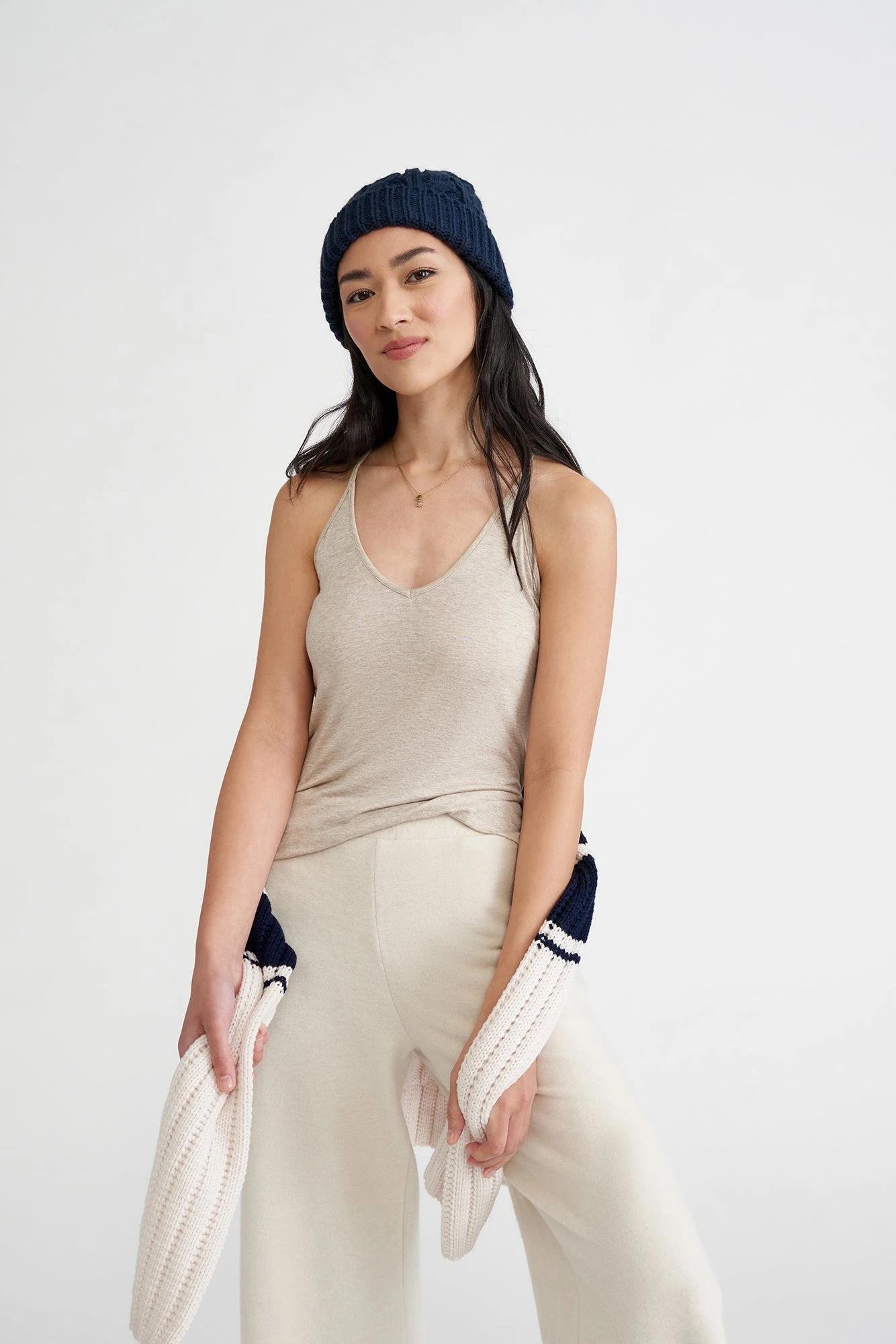 Jada Dream Knit Tank - Oatmeal 1 Jada Dream Knit Tank - Oatmeal