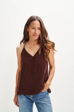 Gretta Cottonseed Cupro Tank - Earth