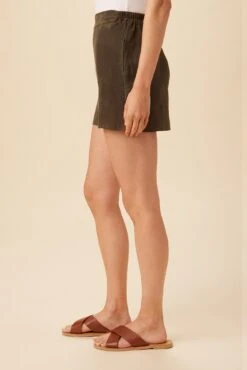 Palo Cottonseed Cupro Short - Olive -AGOLDE Shop 0352 Palo Olive 2