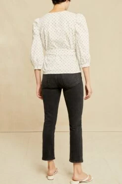 Linette Upcycled Cotton Blouse - Polka Dot -AGOLDE Shop 0359 Linette Upcycle Black Polka Dot 0627 Web c462d322 bf7a 434a 8b10 71e66f6c22e9