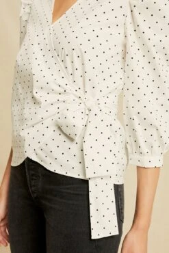 Linette Upcycled Cotton Blouse - Polka Dot -AGOLDE Shop 0359 Linette Upcycle Black Polka Dot 0663 Web 0b05a386 cf25 4554 a86f bfb689b34200