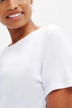 Berkeley Dream Rib Tee - White -AGOLDE Shop 0372 SS Berkeley Dream Rib White 1461 Web cb812909 8f0d 442c 82de 0939471f1553