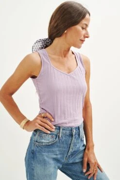 Bettina Ribbed Tank - Lavender - ReAmour
