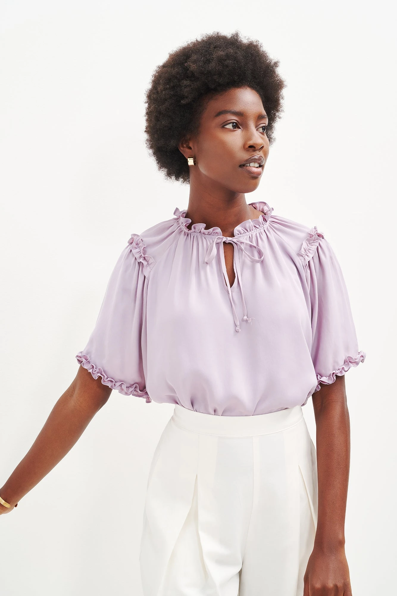 Zuri Cupro Blouse - Lilac 1 Zuri Cupro Blouse - Lilac