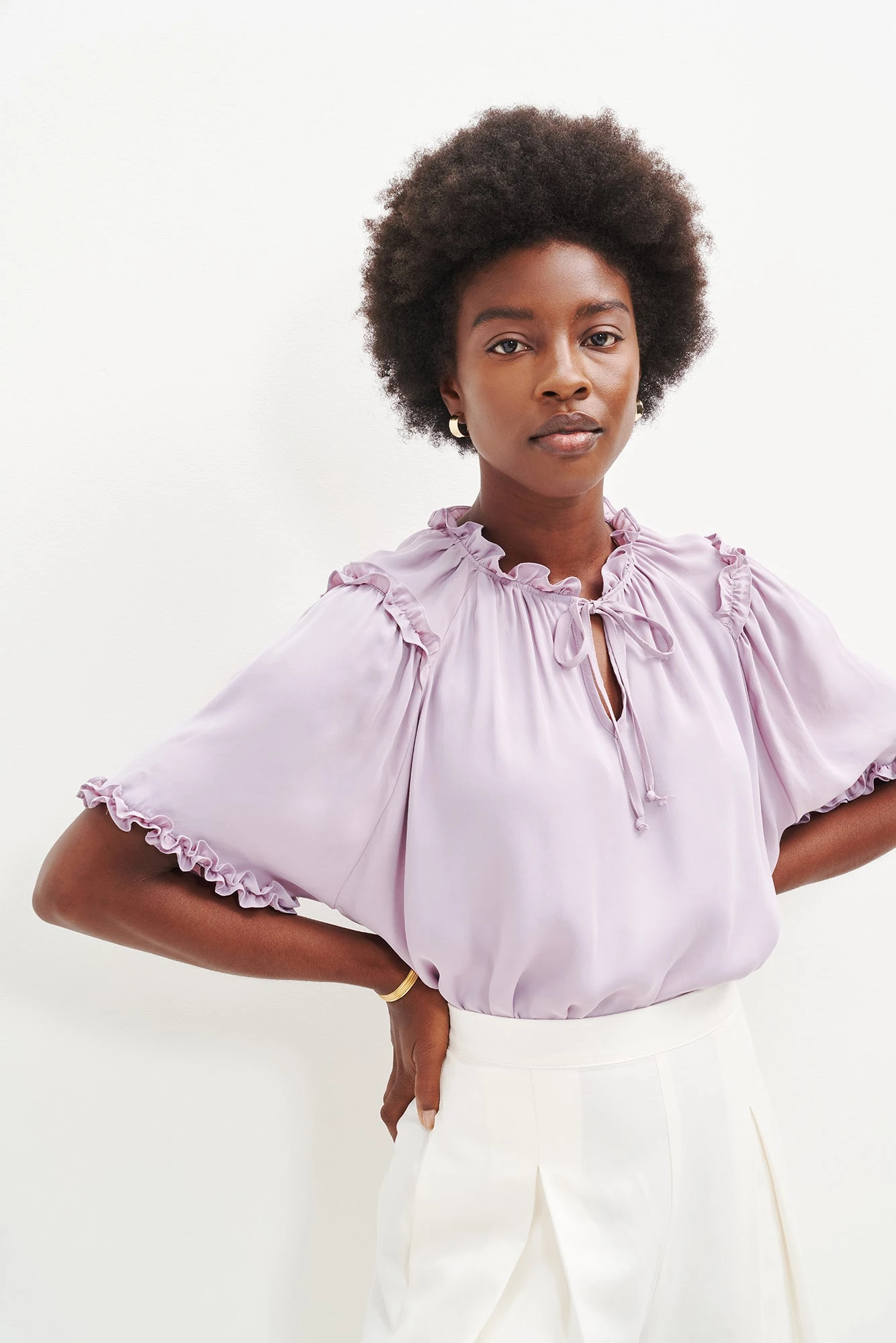 Zuri Cupro Blouse - Lilac 2 Zuri Cupro Blouse - Lilac - Image 2