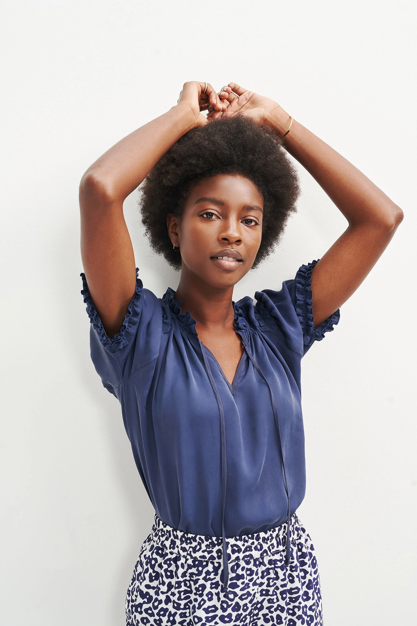 Zuri Cupro Blouse - Ocean 2 Zuri Cupro Blouse - Ocean - Image 2