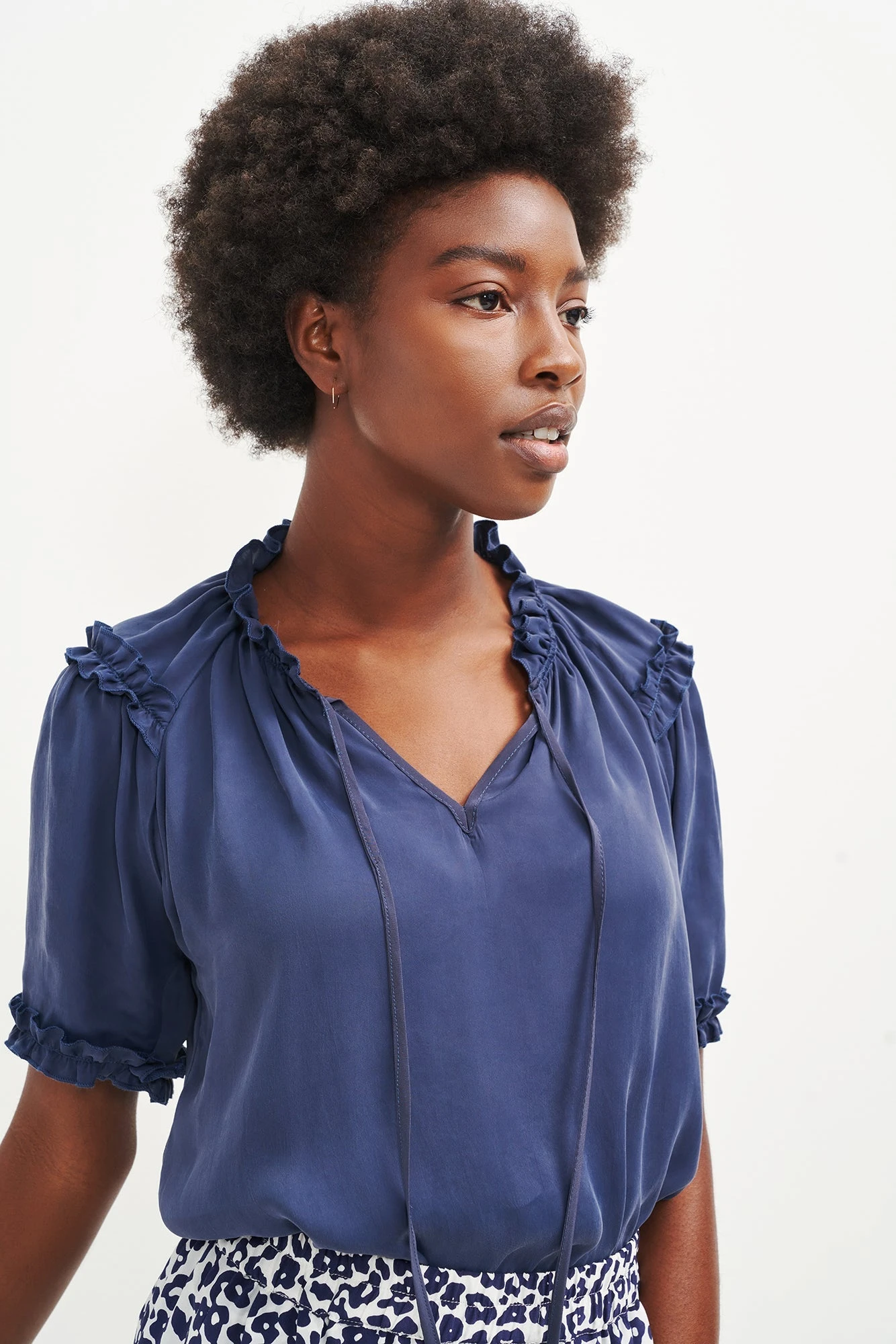 Zuri Cupro Blouse - Ocean 1 Zuri Cupro Blouse - Ocean