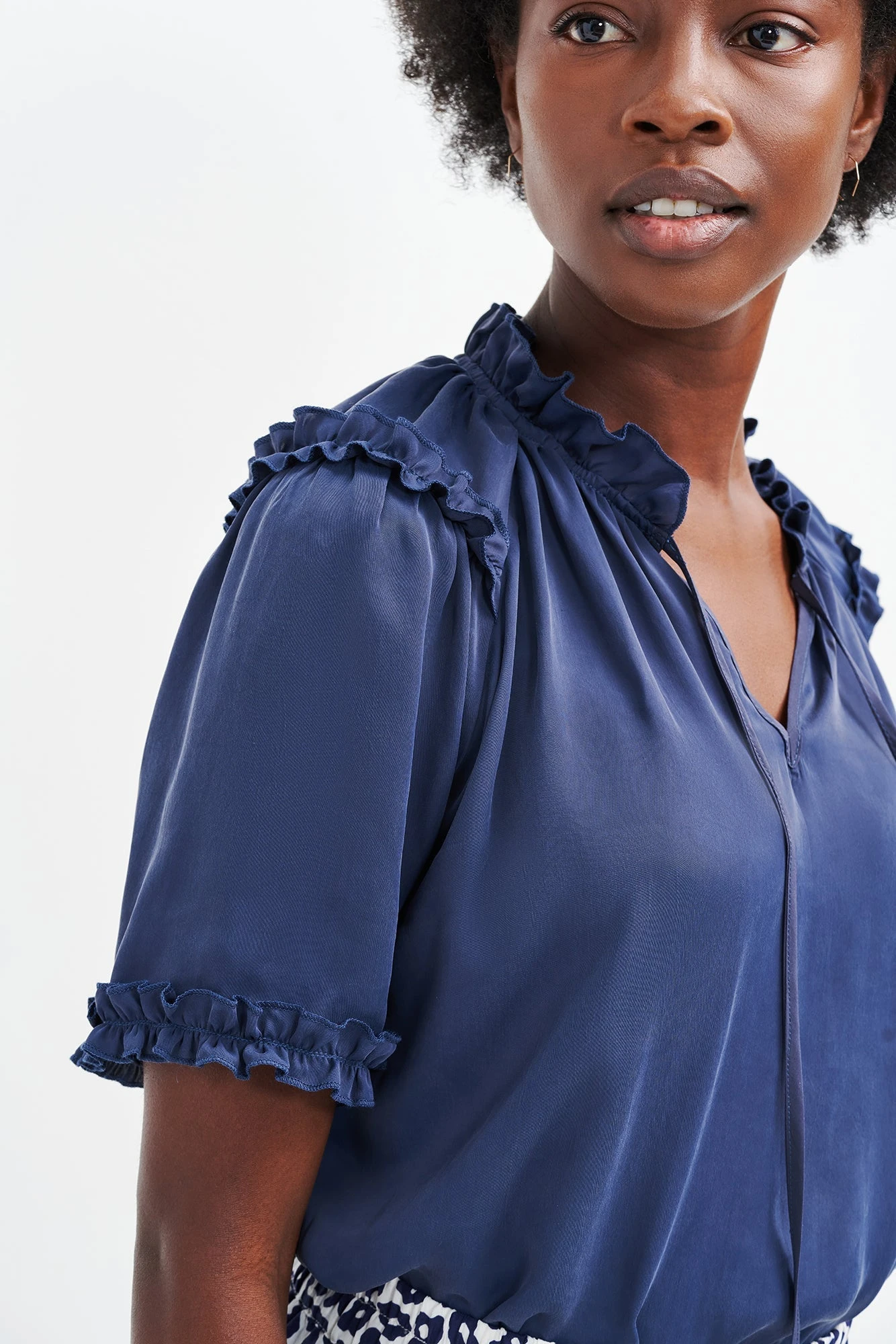 Zuri Cupro Blouse - Ocean 5 Zuri Cupro Blouse - Ocean - Image 5