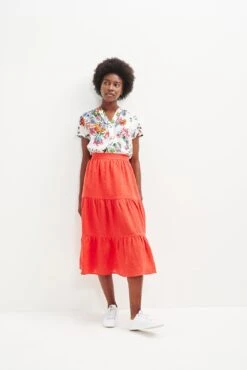 Jill Linen Skirt - Carmine -AGOLDE Shop 0404 Jill Carmine 2277 web