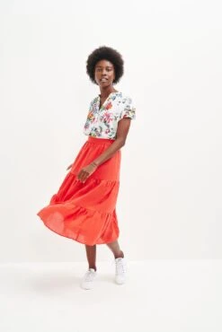 Jill Linen Skirt - Carmine -AGOLDE Shop 0404 Jill Carmine 2289 web