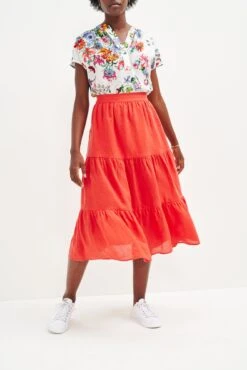 Jill Linen Skirt - Carmine -AGOLDE Shop 0404 Jill Carmine 2291 web
