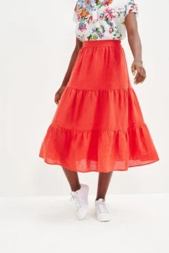 Jill Linen Skirt - Carmine -AGOLDE Shop 0404 Jill Carmine 2327 web