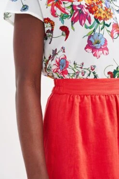 Jill Linen Skirt - Carmine -AGOLDE Shop 0404 Jill Carmine 2363 web