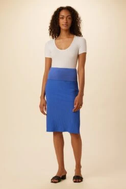 Zio Ribbed Skirt - Lapis -AGOLDE Shop 0464 Zio Lapis 5