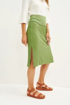 Zio Ribbed Skirt - Pear -AGOLDE Shop 0464 Zio Pear 3582 web 14e90ff5 6347 456e 9002 7bfd22b7b6a8