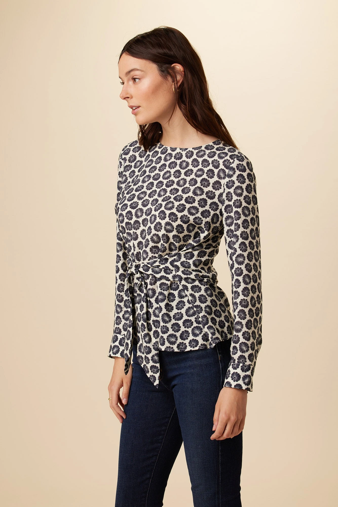 Jobeth Ecovero Blouse - Calico Navy 2 Jobeth Ecovero Blouse - Calico Navy - Image 2