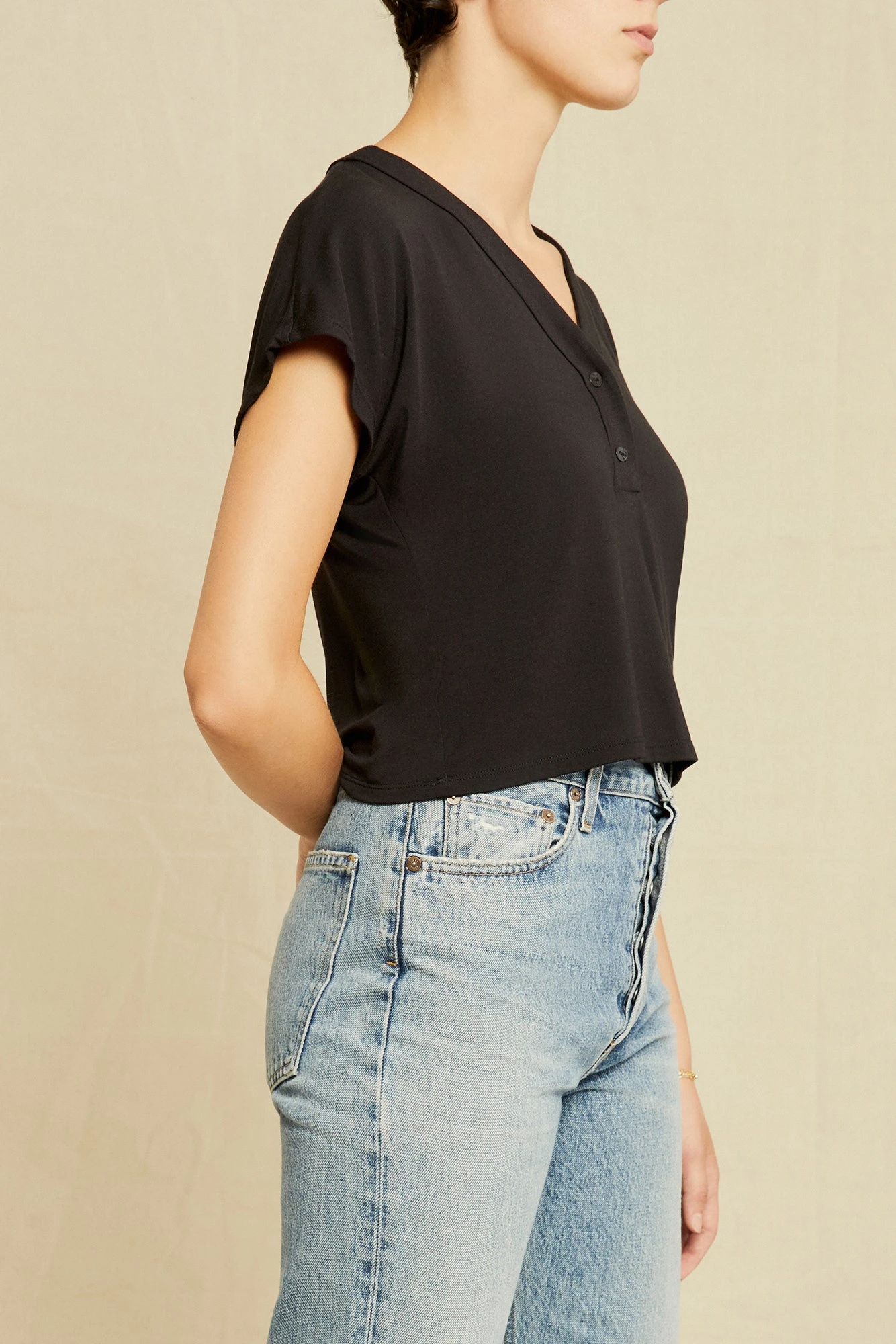 Juliet Dream Knit Tee - Black 2 Juliet Dream Knit Tee - Black - Image 2