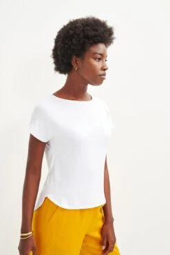 Chessa Dream Knit Tee - White -AGOLDE Shop 0505 Chessa White 0851 web 6e85fa92 af98 4183 bfd1 ea204111423f