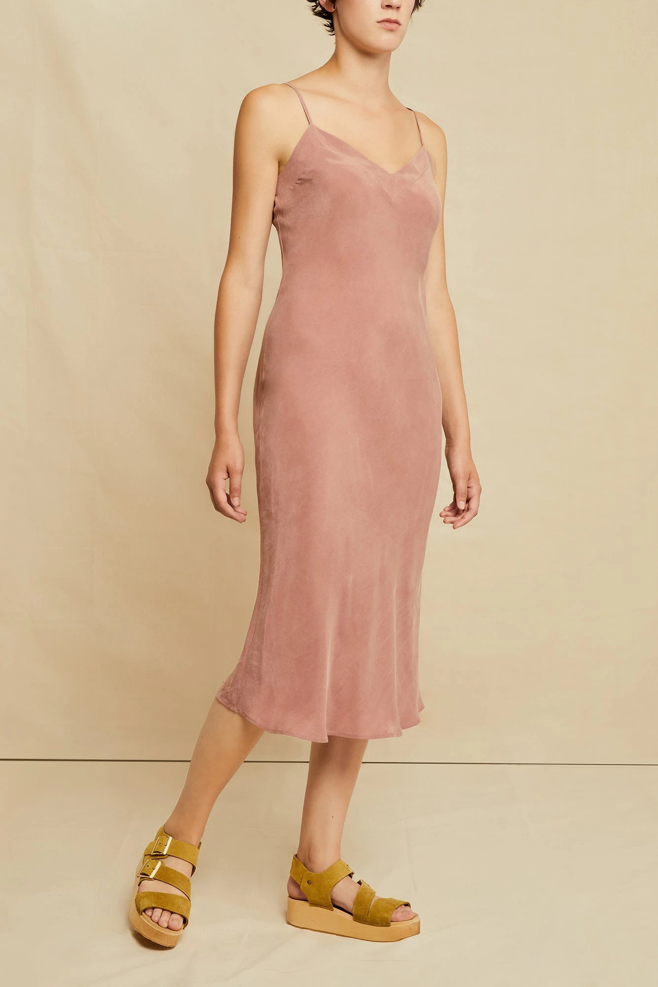 Alessia Cupro Dress - Quartz 1 Alessia Cupro Dress - Quartz