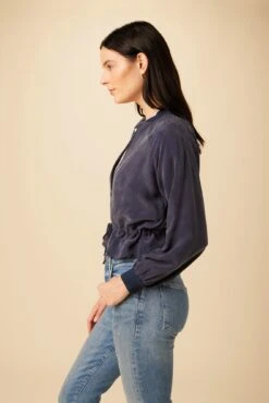 Roux Mixed Cupro Jacket - Ocean -AGOLDE Shop 0515 Roux Ocean 2