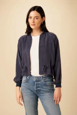 Roux Mixed Cupro Jacket - Ocean