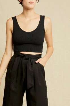 Rosa Paris Rib Tank - Black - ReAmour