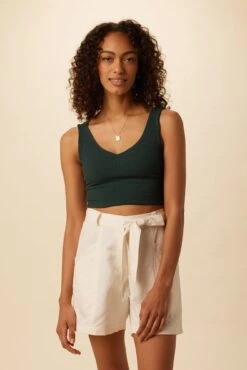 Rosa Paris Rib Tank - Darkest Spruce