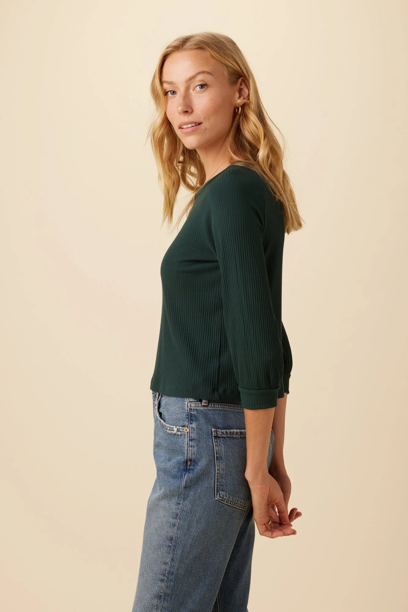 Dia Paris Rib Top - Darkest Spruce 2 Dia Paris Rib Top - Darkest Spruce - Image 2